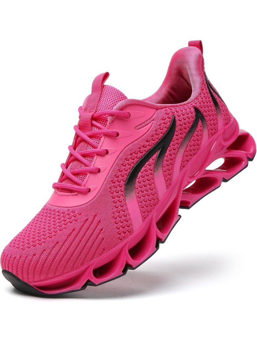 Women's Rose Red Comfortable Athletic Running Non-Slip Fashion Walking Sneaker